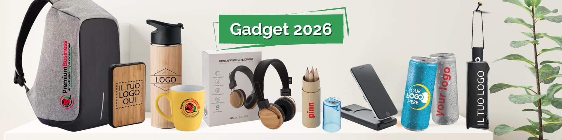 Gadget Personalizzati 2026 Catalogo online: zaini, borracce, tazze, ombrelli e gadget tecnologici per promuovere il tuo business