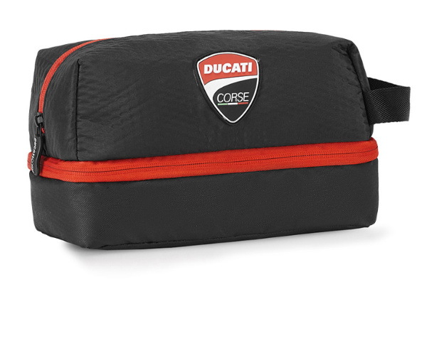 Beauty Case Ducati Corse in poliestere 50D Dimensione: 24,5 × 11× 15 cm con laccetto