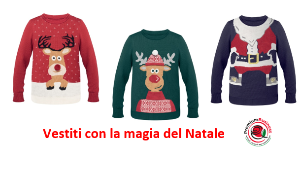 Maglione in tema Natalizio, 3 disegni e 3 colori disponibili