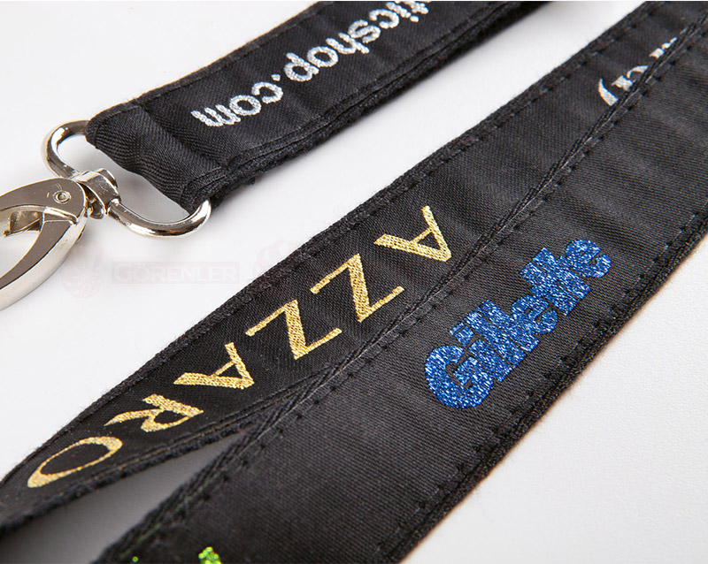 Lanyard, nastro in Jacquard effetto ricamo da collo