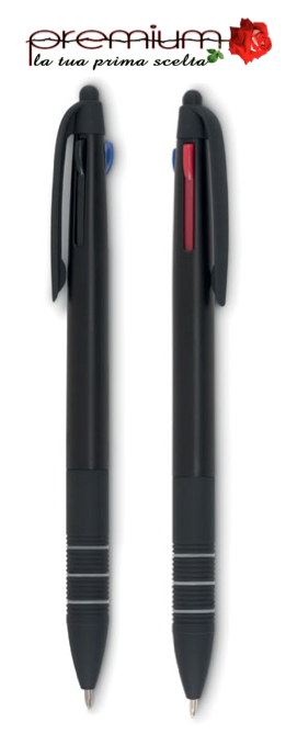 Penna a sfera con 3 refil selezionabili, rosso,blu,nero, personalizzabile