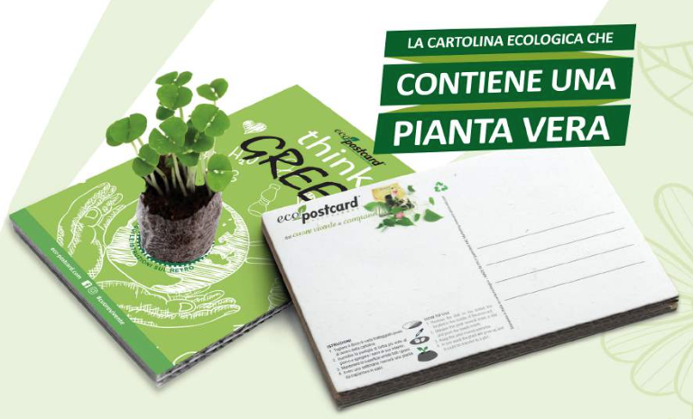 Cartolina con pianta vera