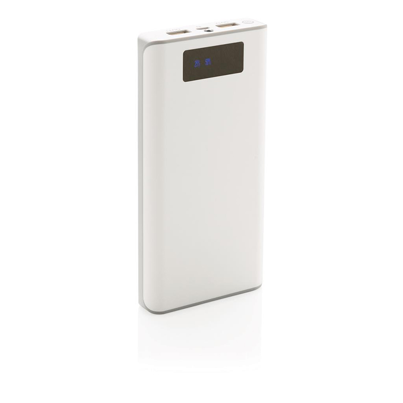 Power Bank 20.000 mAh con display e due porte USB, personalizzabile