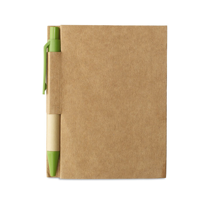 Notebook in catone RICICLATO da 80 fogli neutri e penna