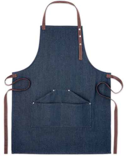 GREMBIULE 240gr  con 3 TASCHE IN COTONE, EFFETTO DENIM