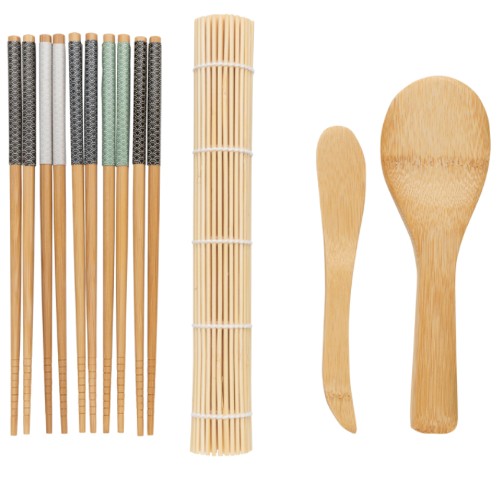 Set sushi 8 pezzi in bamboo: gadget personalizzabile