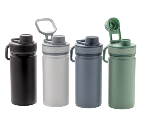 Borraccia sportiva 550ml inox e silicone senza BPA: personalizzabile