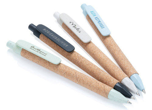 Penna eco in sughero e paglia di grano: gadget personalizzabile