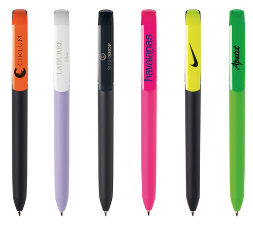 Penna a sfera 100% italiana in 14 modelli, fluo-satinata-gommata, tutti personalizzabili