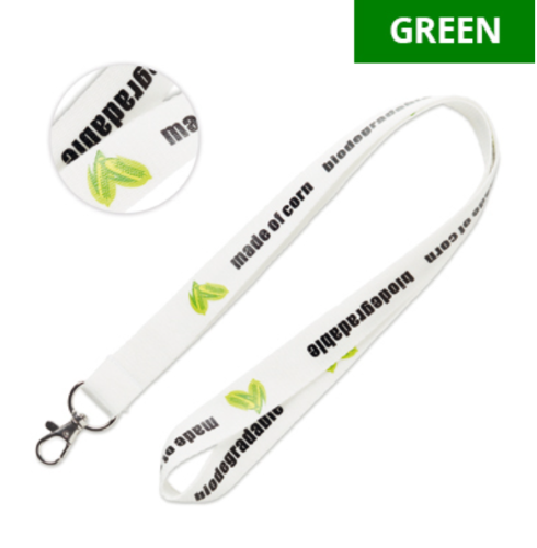 Lanyard in mais ecologico, personalizzabile con gancio in metallo