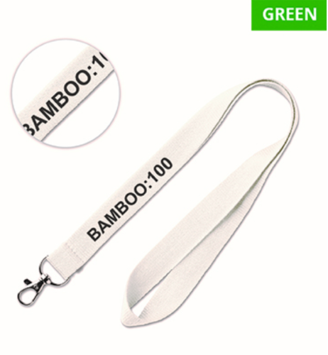 Lanyard in bamboo ecologico, personalizzabile con gancio in metallo