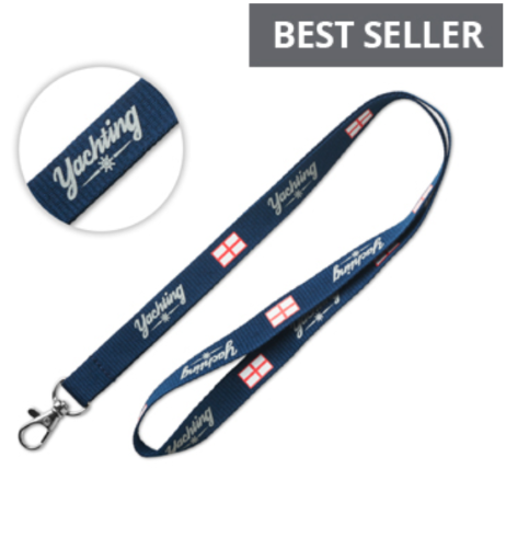 Lanyard in poliestere piatto riciclato, personalizzabile con gancio in metallo