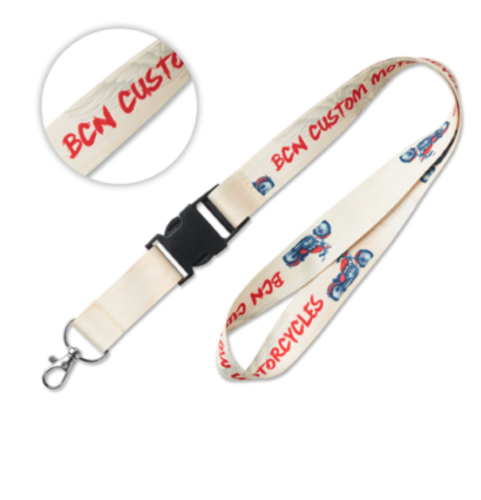 Lanyard con stampa in sublimazione personalizzabile, con fibbia removibile e con gancio in metallo