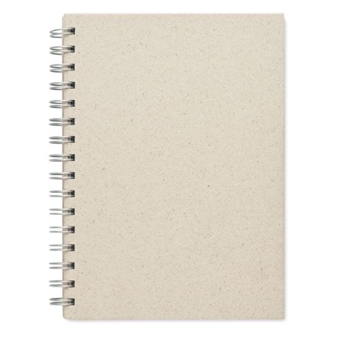 Quaderno ad anelli A5 in carta d'erba e con copertina in cartone personalizzabile