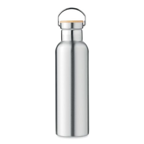 Thermos 750ml in acciaio inossidabile con coperchio in bambù personalizzabile