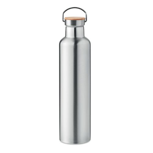 Thermos 1L in acciaio inossidabile con coperchio in bambù personalizzabile