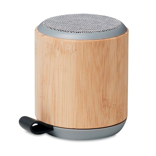 Speaker wireless 5.0 in bambù con batteria ricaricabile Li-Ion personalizzabile
