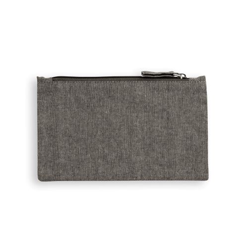 Pochette multifunzione in cotone riciclato con zip personalizzabile colore a scelta