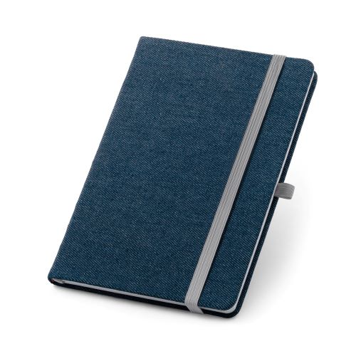 Block notes A5 con copertina rigida in tessuto denim personalizzabile