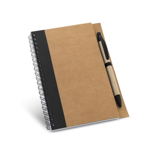 Block notes con penna a sfera inclusa e copertina rigida di un colore a scelta e personalizzabile