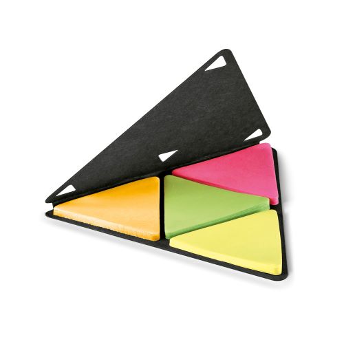Block notes adesivo triangolare con copertina di un colore a scelta e personalizzabile