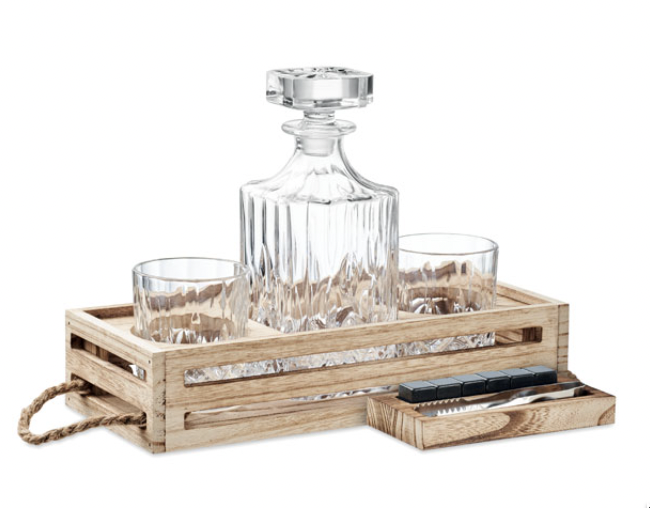 Set whisky di lusso in scatola di legno