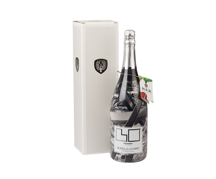 Magnum prosecco personalizzato con grafica su tutta la bottiglia