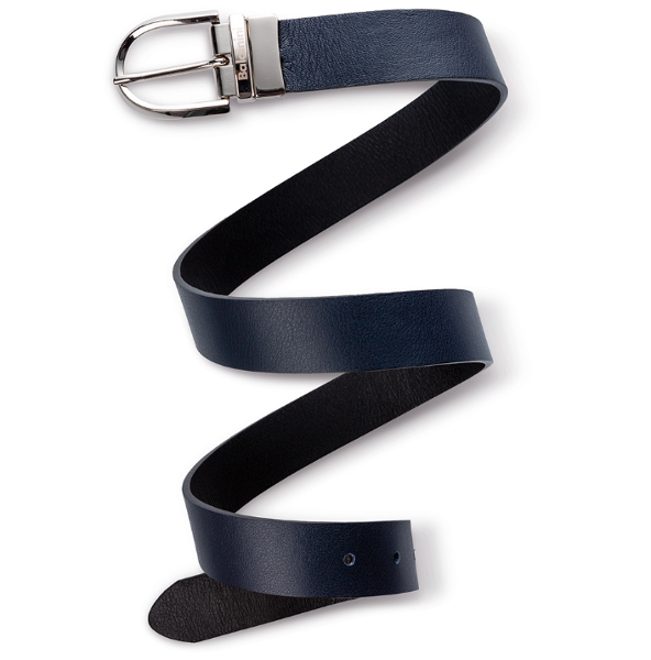 Cintura donna Baldinini double face: blu e nera, in vera pelle Made in Italy in scatola regalo coordinata